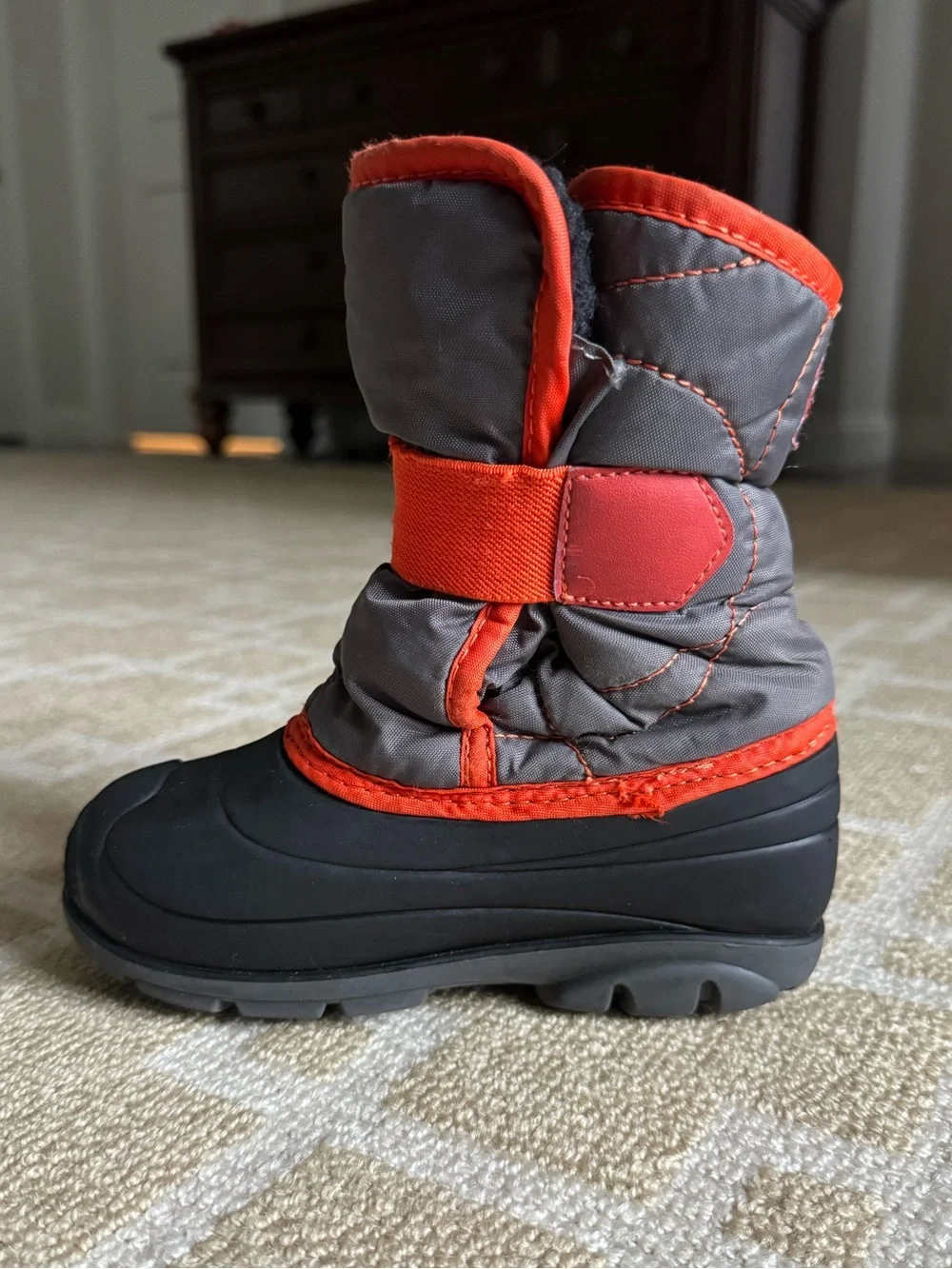 Kamik Kids Insulated Waterproof Winter Snow Boots Gray Orange Boys Size 10